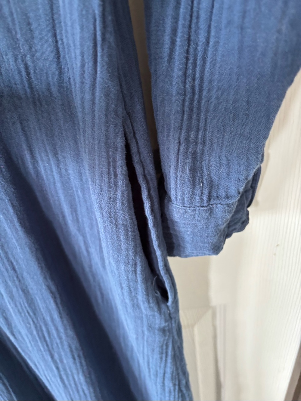 NATURAL LIFE Navy Long Sleeve Button-Front Maxi Shirt Dress - Picture 4 of 5